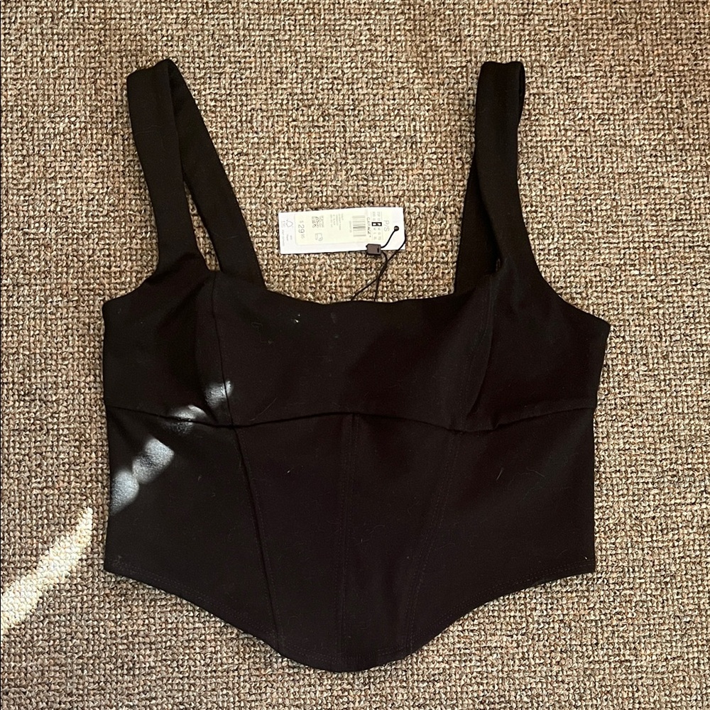 Garage Sleek Black Crop Top